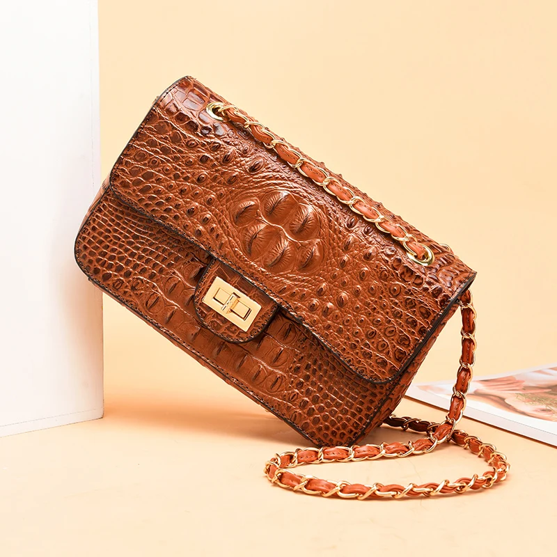 Роскошная крокодиловая сумка женские сумки мессенджеры кожаные Стеганая