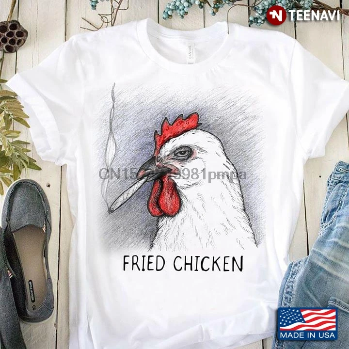 Мужская футболка с рисунком курительной травы жареной курицы женские и мужские