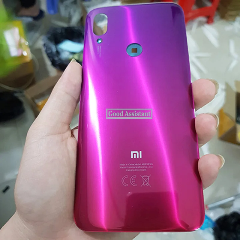 Черный/синий/красный 6,3 дюймов для Xiaomi Redmi 7 задняя крышка батарейного отсека Дверь Корпус Задняя стеклянная часть для Redmi7 Global