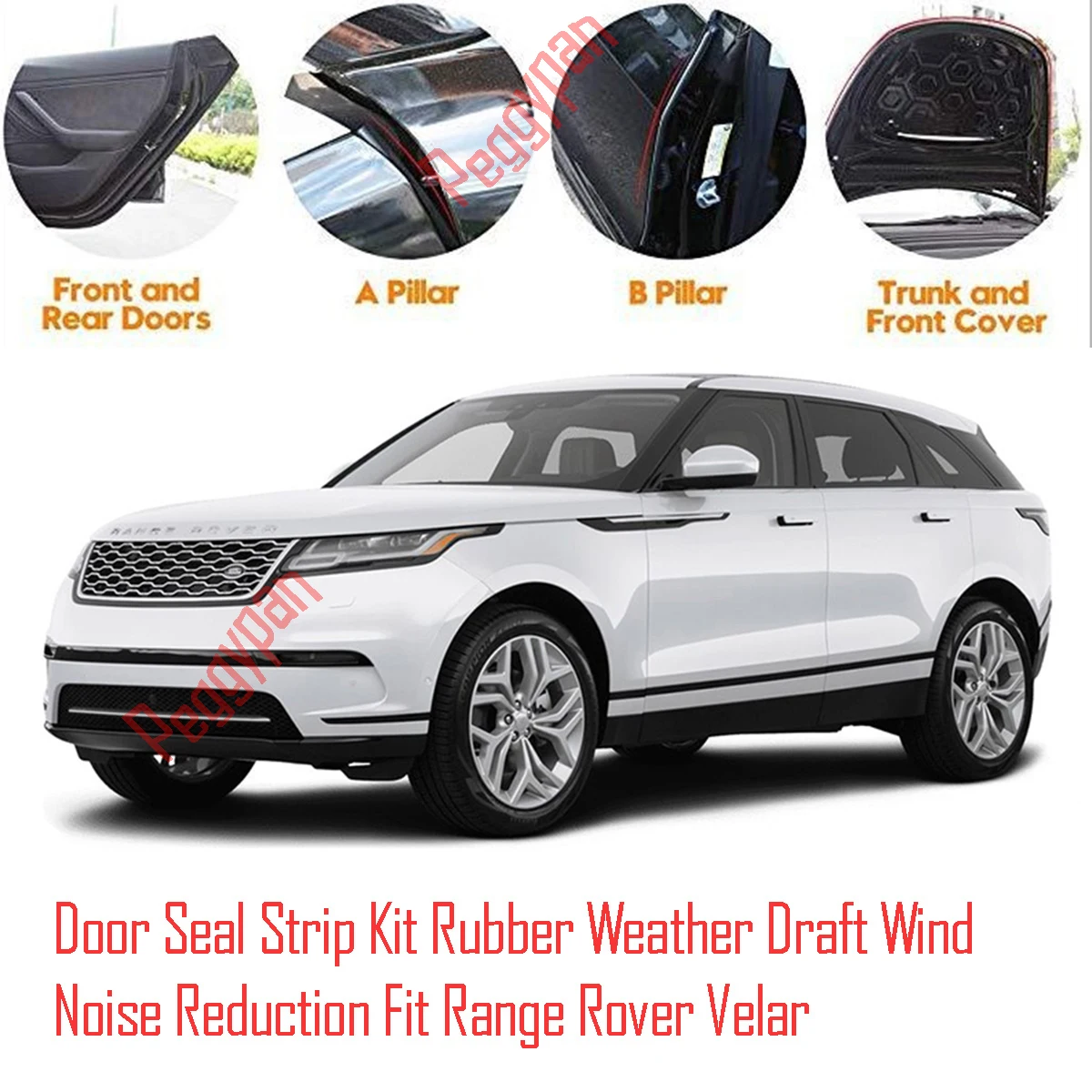 Door Seal Strip Kit Self Adhesive Window Engine Cover Soundproof Rubber Weather Draft Wind Noise Reduction For Range Rover Velar