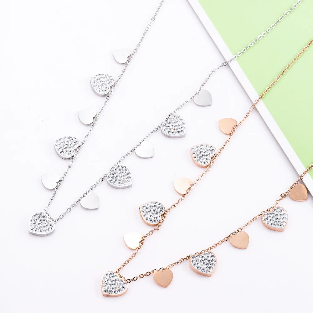 Богемное колье-чокер ожерелье для женщин блестящее хрустальное сердце короткая