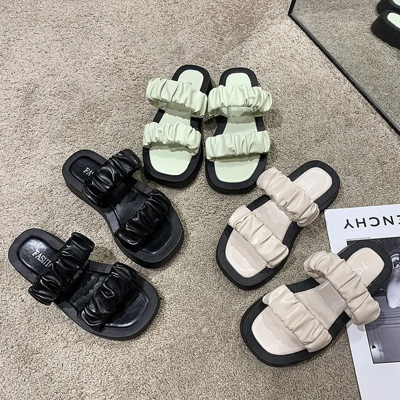 Шлепанцы женские на плоской подошве Роскошные Фетиш сандалии Повседневные