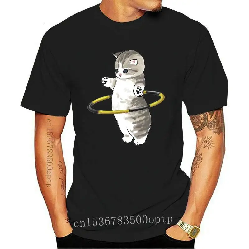 

Футболка мужская с принтом кошки, 100% хлопок, на День Благодарения