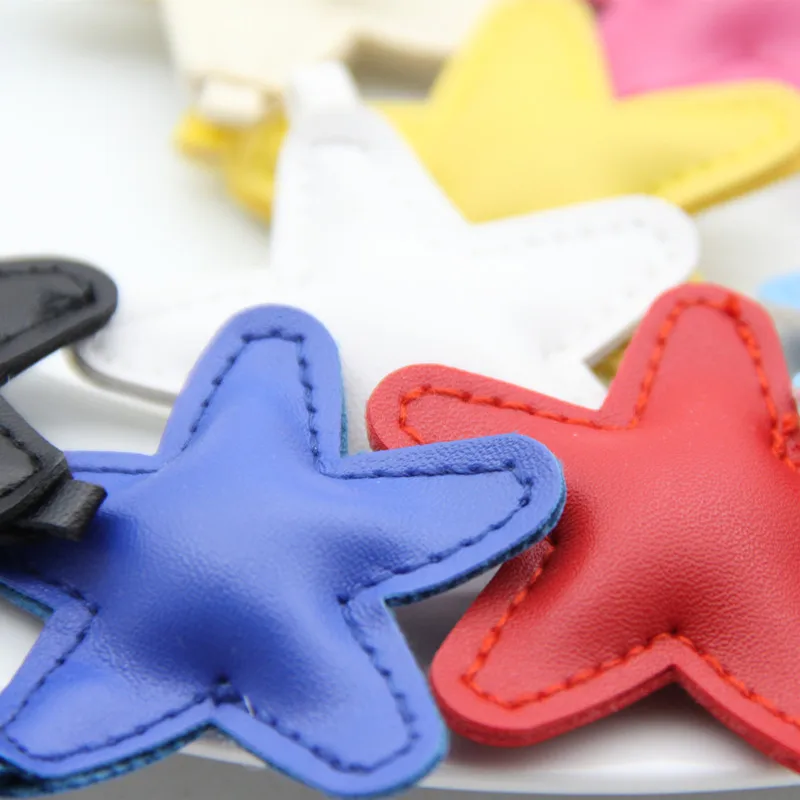 5 шт. цветные этикетки из искусственной кожи со звездами для шитье ручной работы