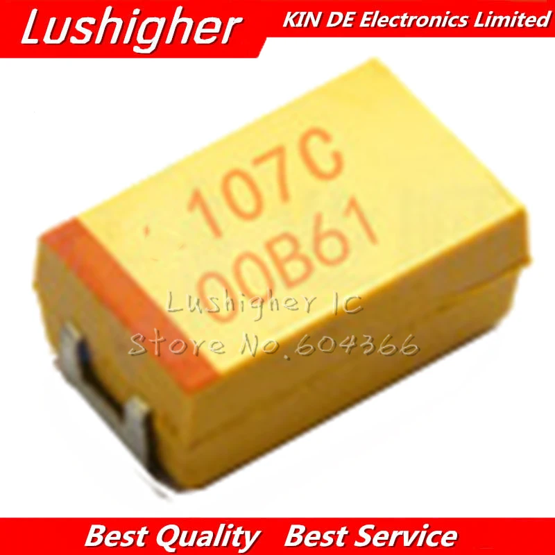 10 шт чехол D 16V 100 мкФ 107 107C SMD 7343 танталовый конденсатор с алюминиевой крышкой|p p|c c10