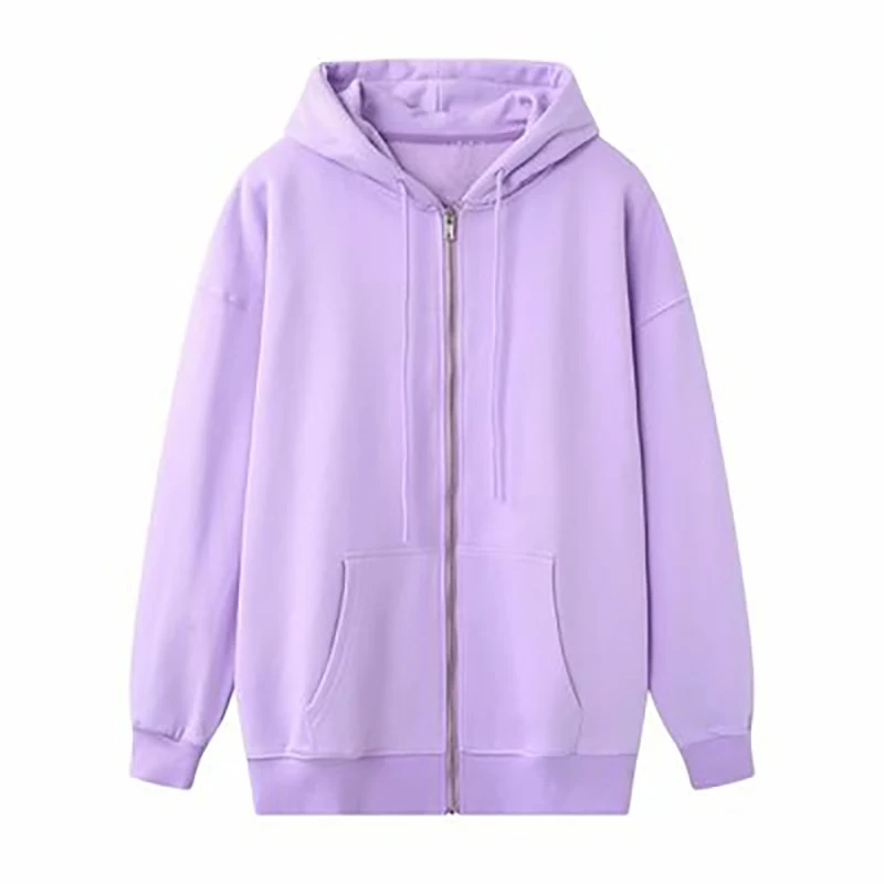 

Y2K zip-up Women Korean Style hoodies Vintage Solid Color Long Sleeve Oversized Hooded Sweatshirt Lady Women Casual Large Coats