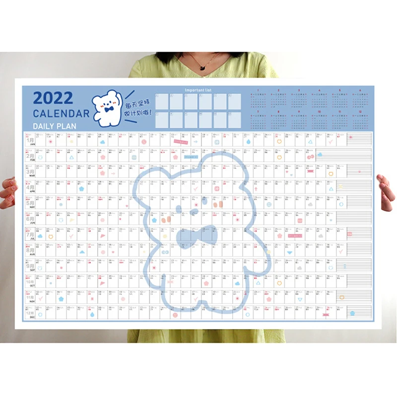 

2022 Year Walls Calendar With Sticker Fun 365 Days Daily Learning Annual Scheme Periodic Planner Year Memo Agenda Organiser