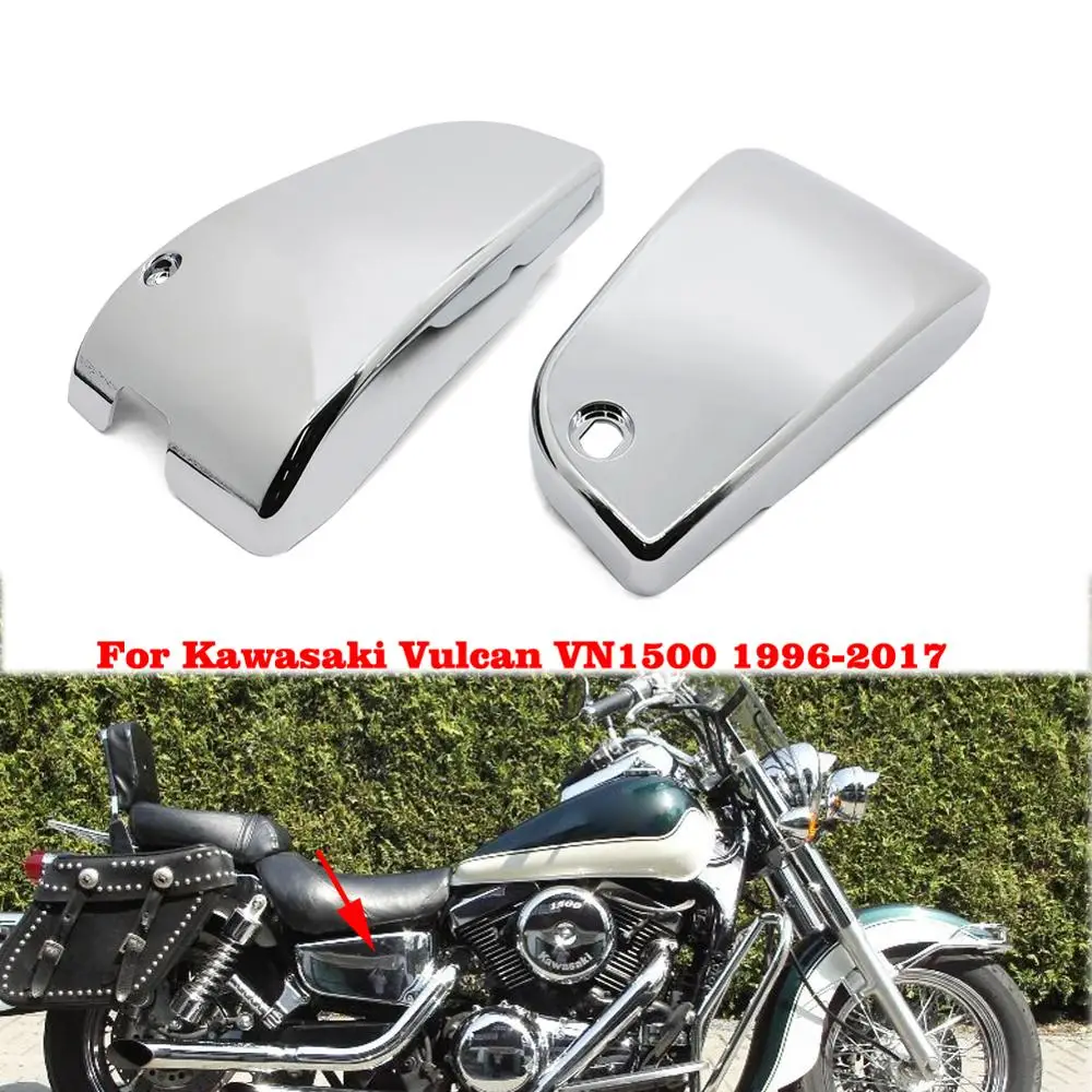 

Мотоциклетная хромированная черная левая и правая Боковая Крышка батарейного отсека для Kawasaki Vulcan VN 1500 VN1500 1996-2014 2015 2016 2017