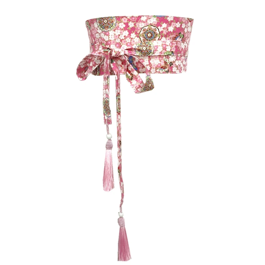 Пояс-кимоно Женский в японском стиле оригинальный бандажный юката с принтом Оби