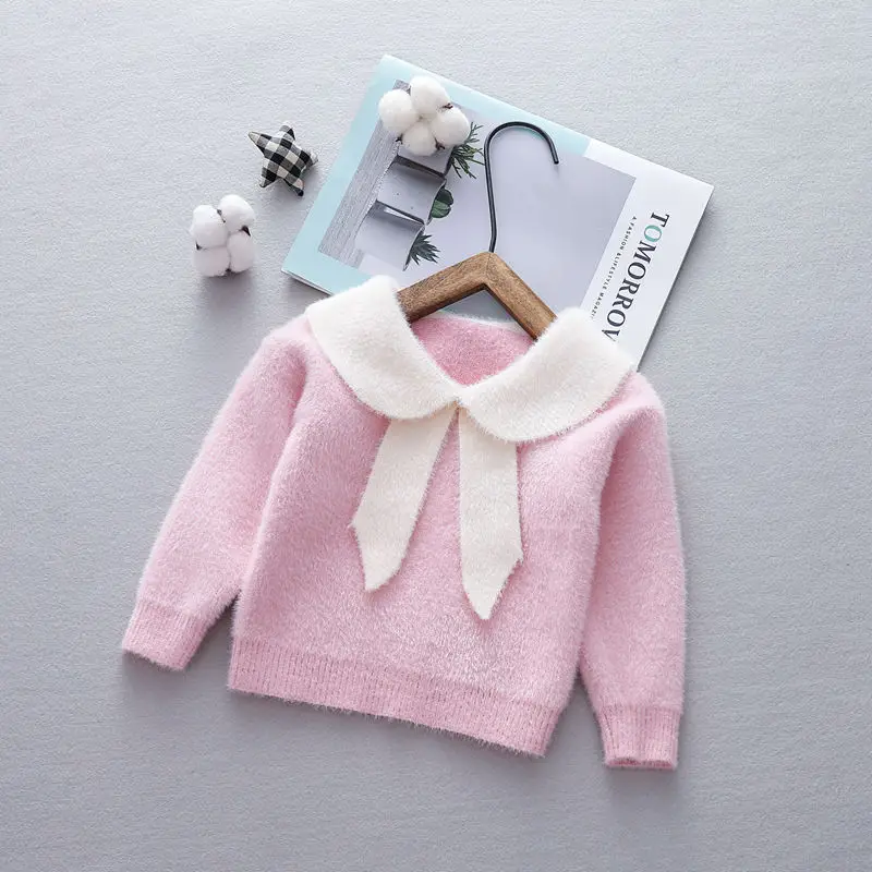 2019 милый осенний вязаный свитер для маленьких девочек одежда детей топ 4 5 лет