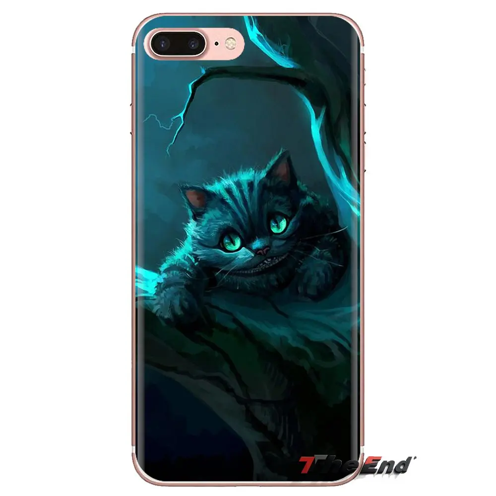 Алиса в стране чудес Чеширский кот для samsung Galaxy S2 S3 S4 S5 MINI S6 S7 edge S8 S9 Plus Note 2 3 4 5 8 Coque