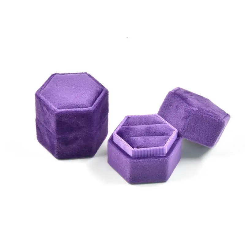 Бархатная коробка с шестигранным кольцом держатель двойным ящик для хранения