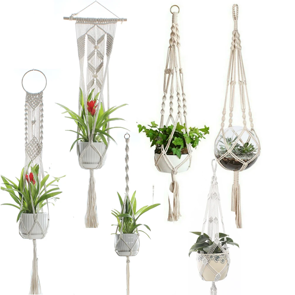 Плантатор висячая корзина цветочный горшок держатель садовая подвесная веревка