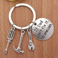 fashion dad letters keychains creative hammer screwdriver wrench keyring handbag decor tassel hanging pendant fathers day gifts