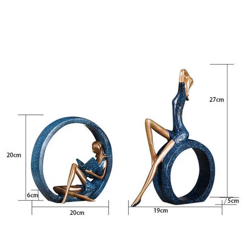 

Creative Statue Desktop Ornaments Reading Girl Sculpture Office Table Crafts Waterproof Durable Living Room Home Accessories