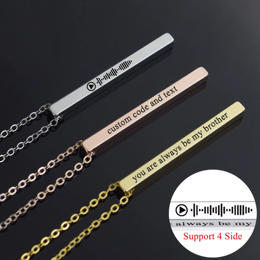 Персонализированное музыкальное сканирующее кодовое ожерелье на заказ 1 ~ 4