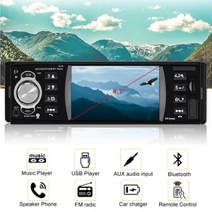 iso remote multicolor lighting car radio 1 din 4 1 inch audio video mp5 player tf usb fast charging auto parts bluetooth 4 2 free global shipping