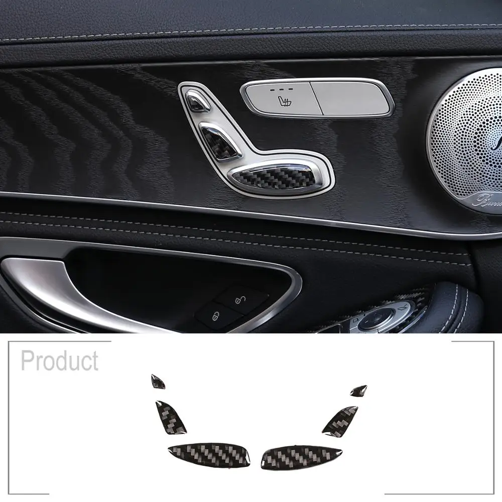 3D наклейка на кнопку сиденья из мягкого углеродного волокна с блестками для Mercedes