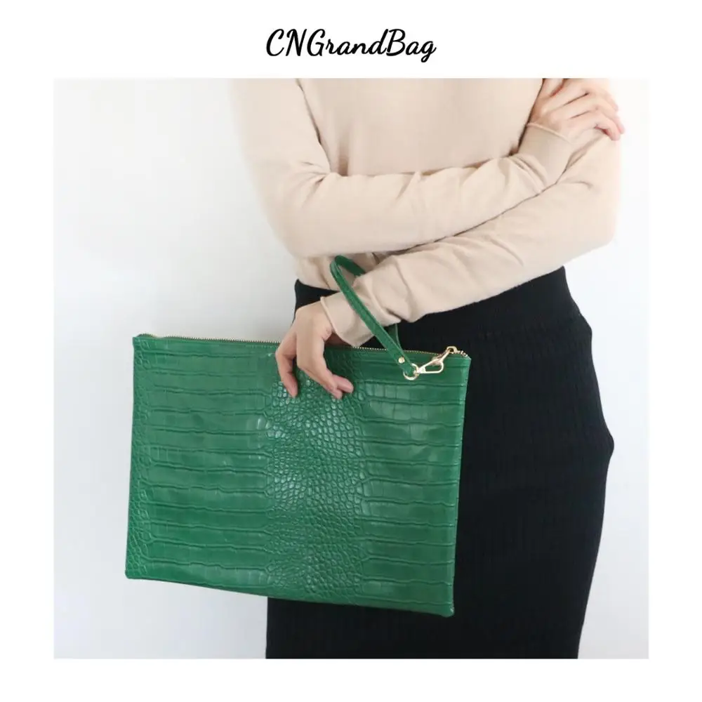 Горячая продажа Cutomized буквы тиснением ПУ крокодиловая кожа клатч женская сумка