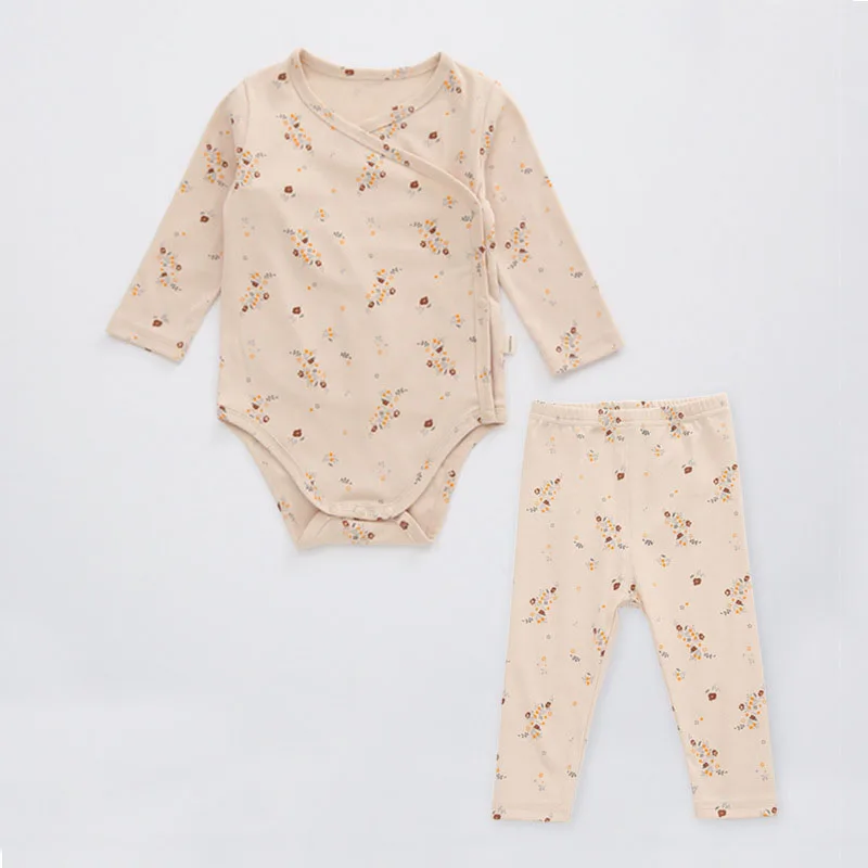 

MILANCEL 2021 Autumn New Baby Pajamas Cotton Sleep Sets Bodysuit and Pants 2Pcs Casual Newborn Suit
