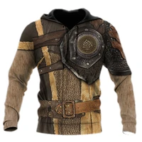 new fashion autumn hoodie viking warrior armor 3d printing mens zipper hoodie unisex harajuku casual street sweatshirt