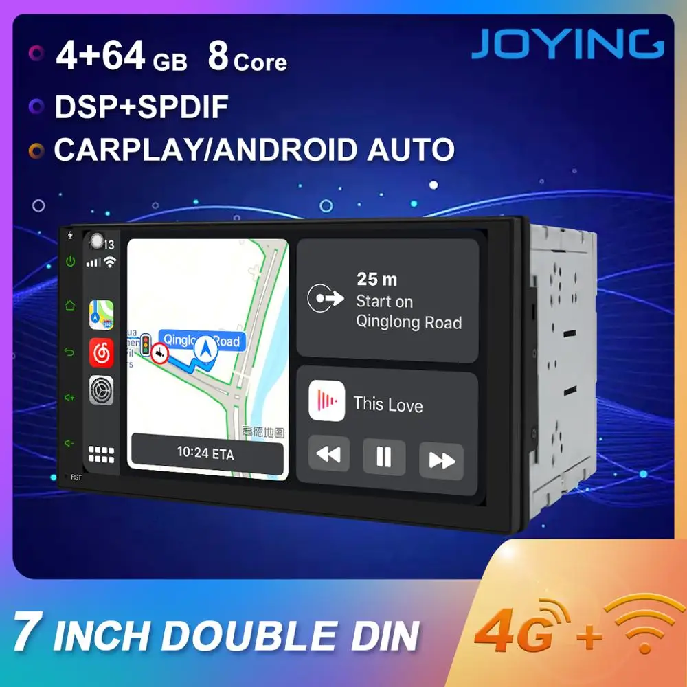 Автомобильная магнитола JOYING 2 din Восьмиядерный процессор 4 Гб + 64 ГБ Android 8 1 GPS