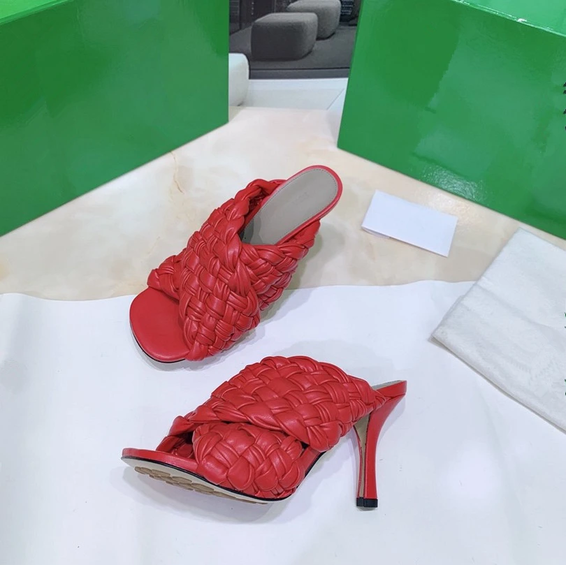 

Prowow Luxury Women's Wave Sandals Mules High Heel Open Toe Slippers Thin Heels Sexy Slippers Ladies Sexy Designers Shoes Woman