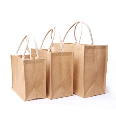 

Многоразовая Джутовая сумка-тоут для покупок, экологически чистая вместительная сумочка унисекс для покупки продуктов, пляжного отдыха, пи...