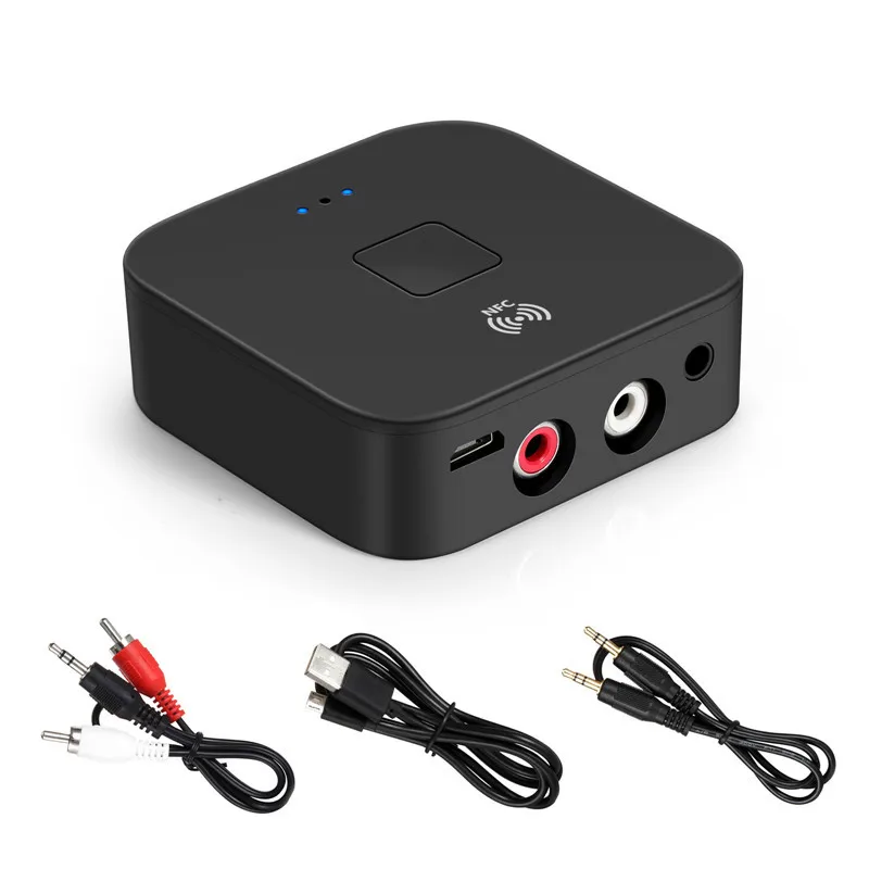 Черный NFC Bluetooth 5,0 приемник 3,5 мм AUX RCA Jack Hifi беспроводной адаптер автоматическое включение/выключение Bluetooth 5,0 4,2 автомобильный аудиоприемник - Цвет: Черный