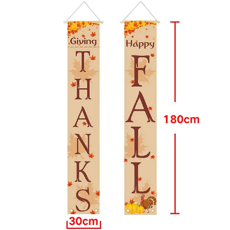 Осенний баннер на День Благодарения висячий знак входную дверь крыльцо милая