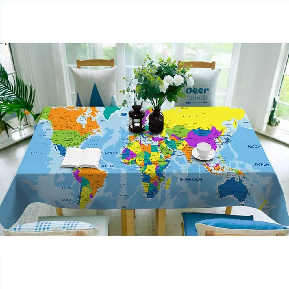 Карта мира география глобальная карта страна океан горы настольные Чехлы для