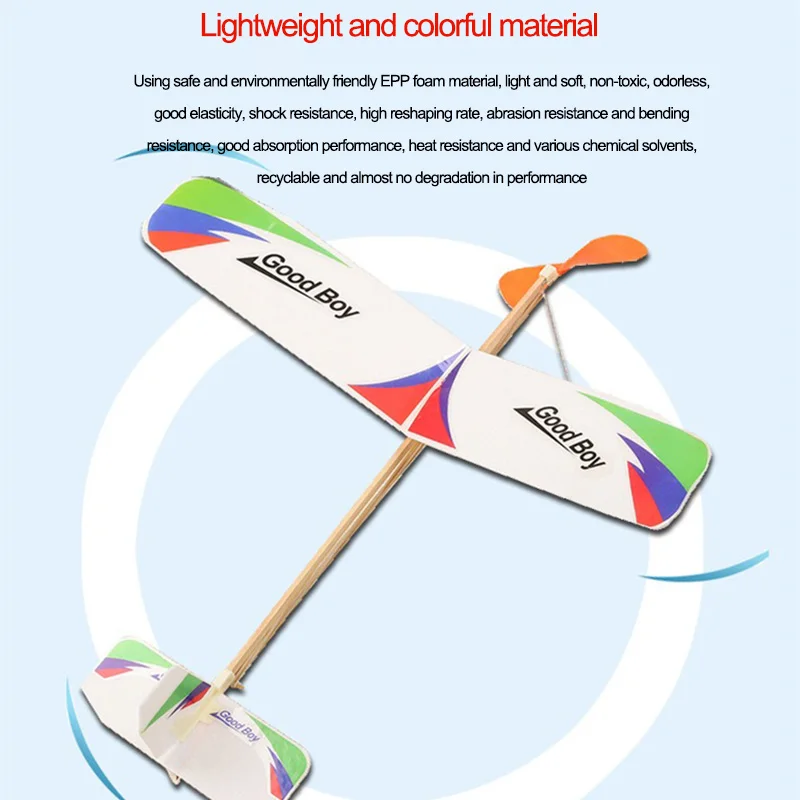 

Single-wing Rubber Band Powered Aircraft DIY Glider Educational Toys For Kids