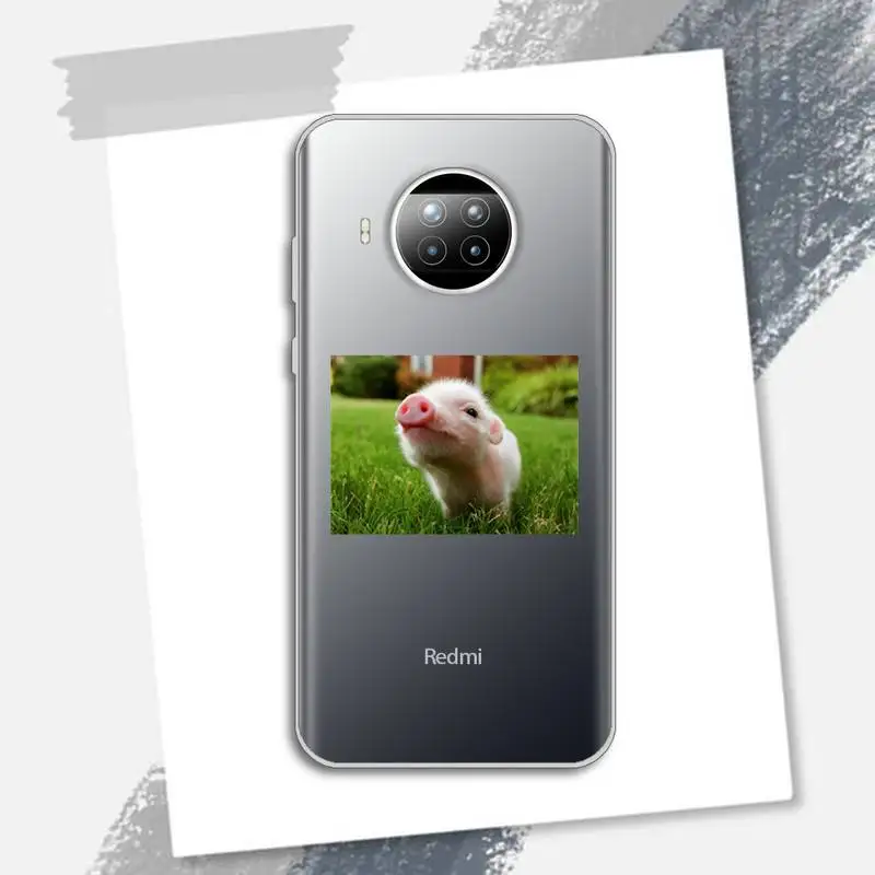 

Cute Little Pink Pet Pig Phone Case Transparent for xiaomi redmi note 8 9 9s 11 10t lite pro