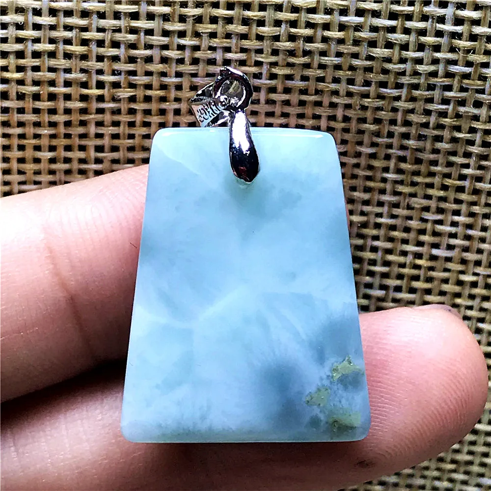 Мужская и женская подвеска Larimar прямоугольные бусины 25x19x5 мм с прозрачным водяным
