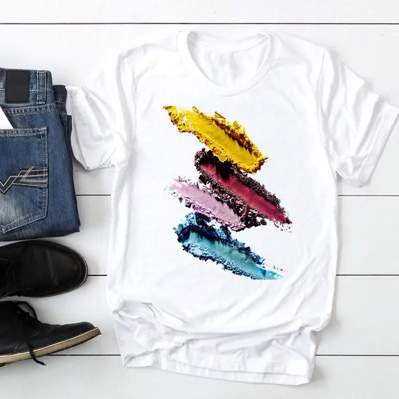 

Women Short Sleeve Flower Finger Nail Ladies Fashion Cartoon Summer Lady Print Tee Graphic T Top Female Tshirts Clothes T-Shirts