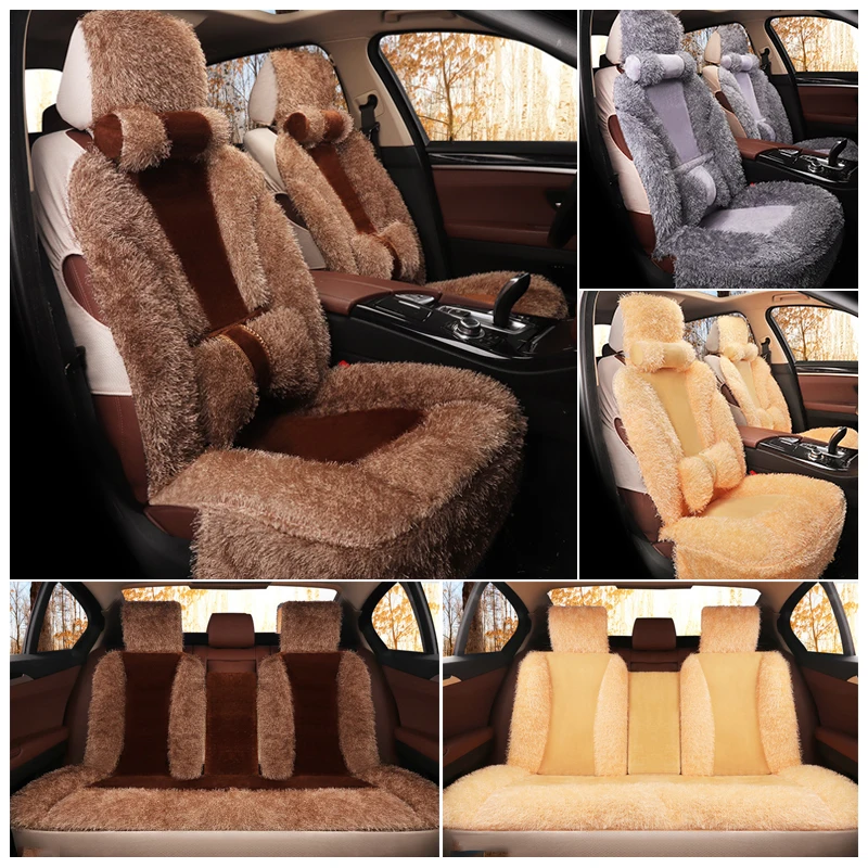 

Короткая плюшевая Автомобильная подушка, всесезонное универсальное украшение интерьера автомобиля, плюшевая поясничная Подушка, подходит...
