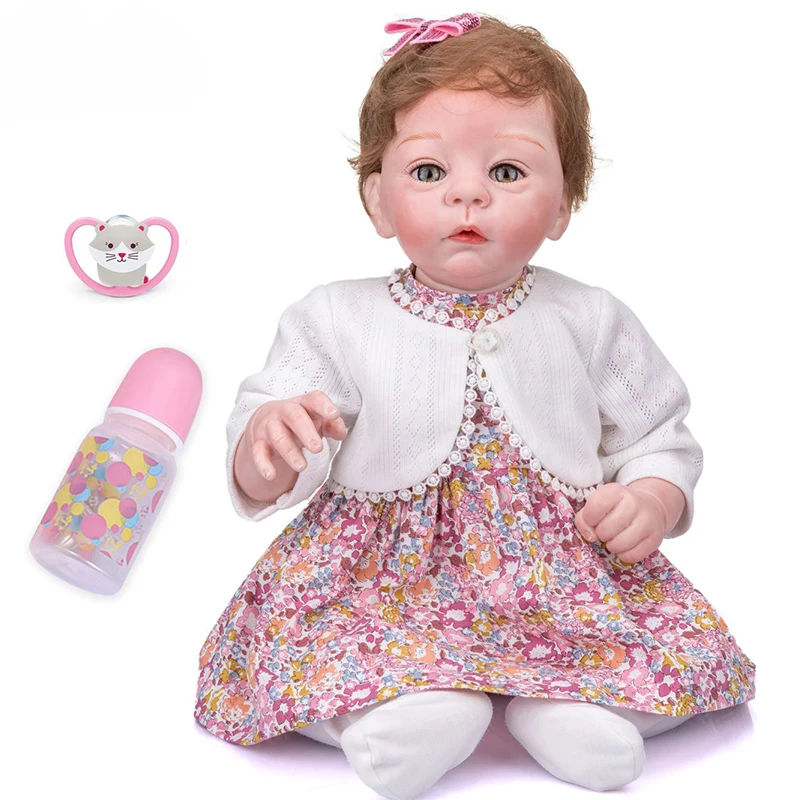 

55 см реалистичные bebe реборн девочка кукла, жуткая Реалистичная силиконовая мягкая на ощупь очаровательные реальные Новорожденные Размер п...