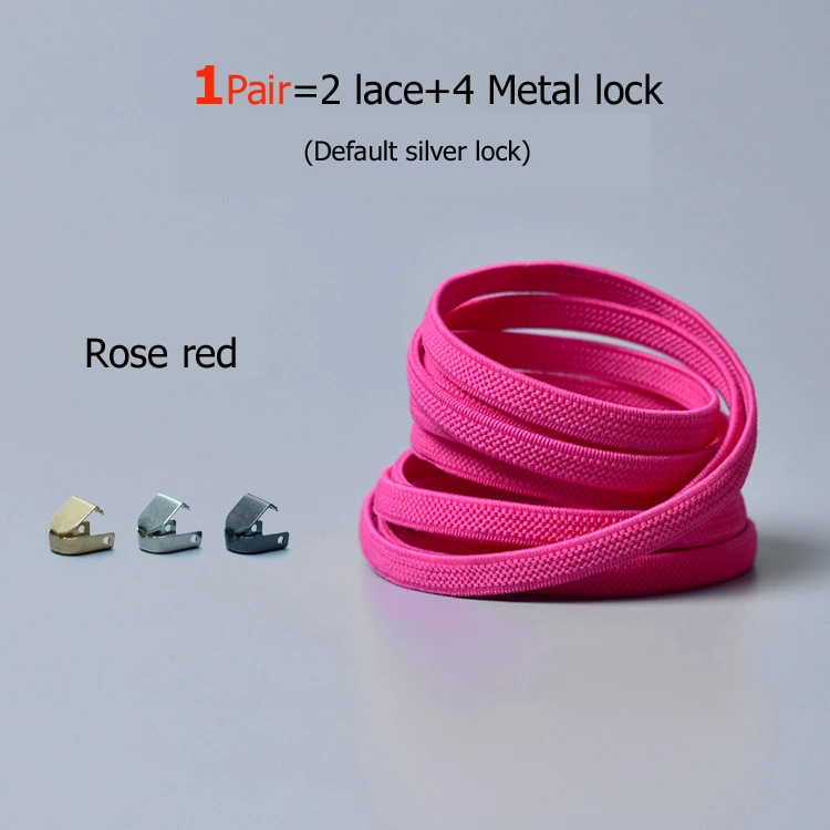 rose red 21 цвет эластичные фиксирующие шнурки круглые без шнурков шнурки для обуви дети взрослые кроссовки с шнурками быстрая ленивая обувь шнурки 1 пара - Цвет: rose red