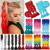 lihui 24 synthetic braiding hair ombre braiding hair packs jumbo braid hair for women wholesale diy hairstyle blue grey