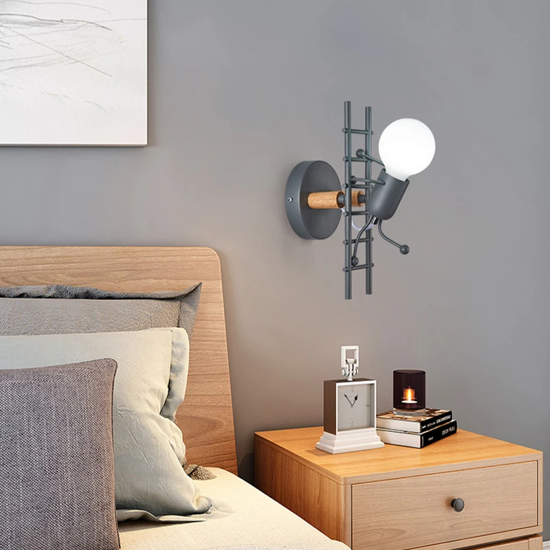 

LED Wall Lamp Modern Living Room Bedroom Bedside Color Interior Wall Lamp Creative Villain Aisle Corridor Reading Wall Light