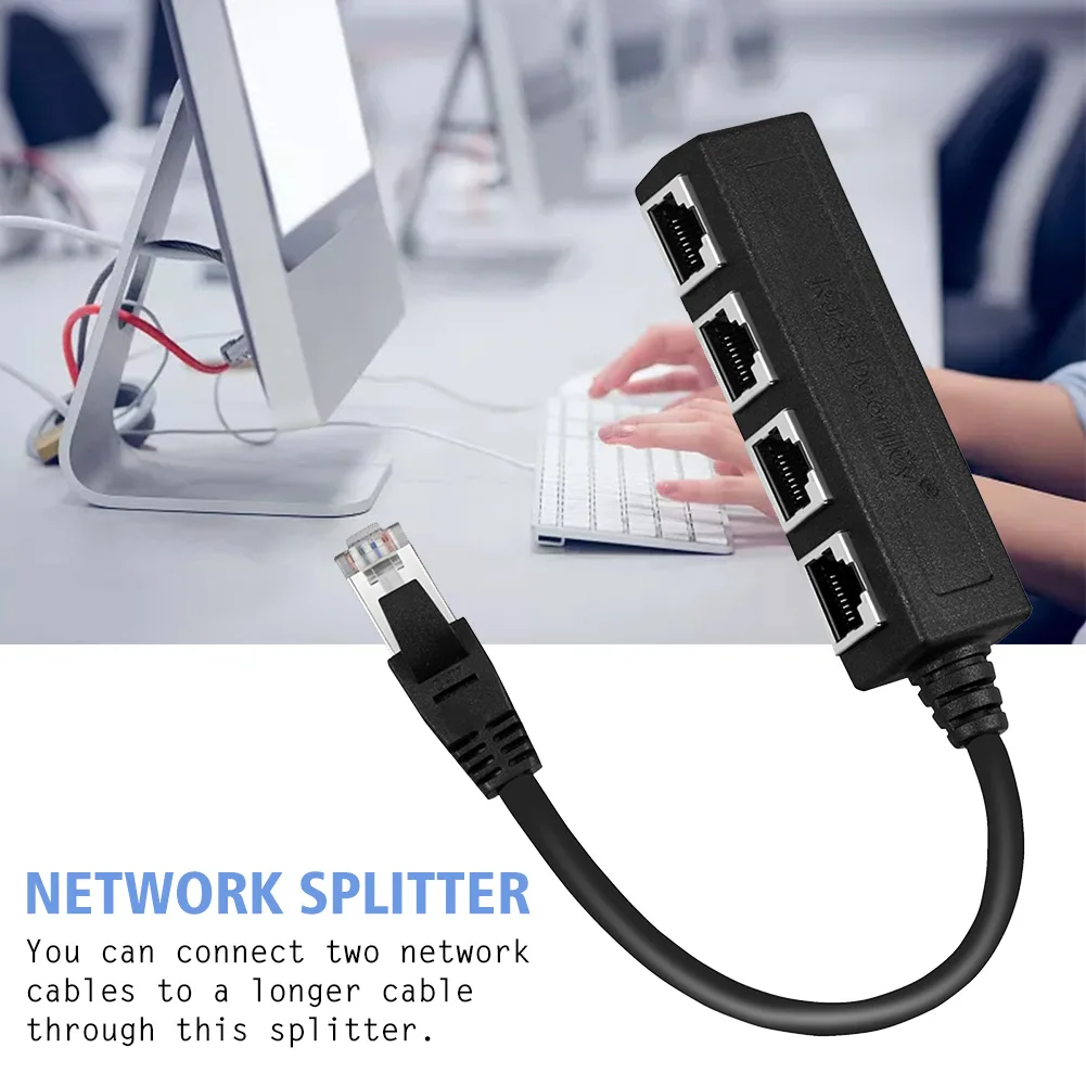 

Portable LAN Ethernet Fast Laptop Easy Use Connector 1 Male To 4 Female Plug Adapter Extension Cable Network Splitter