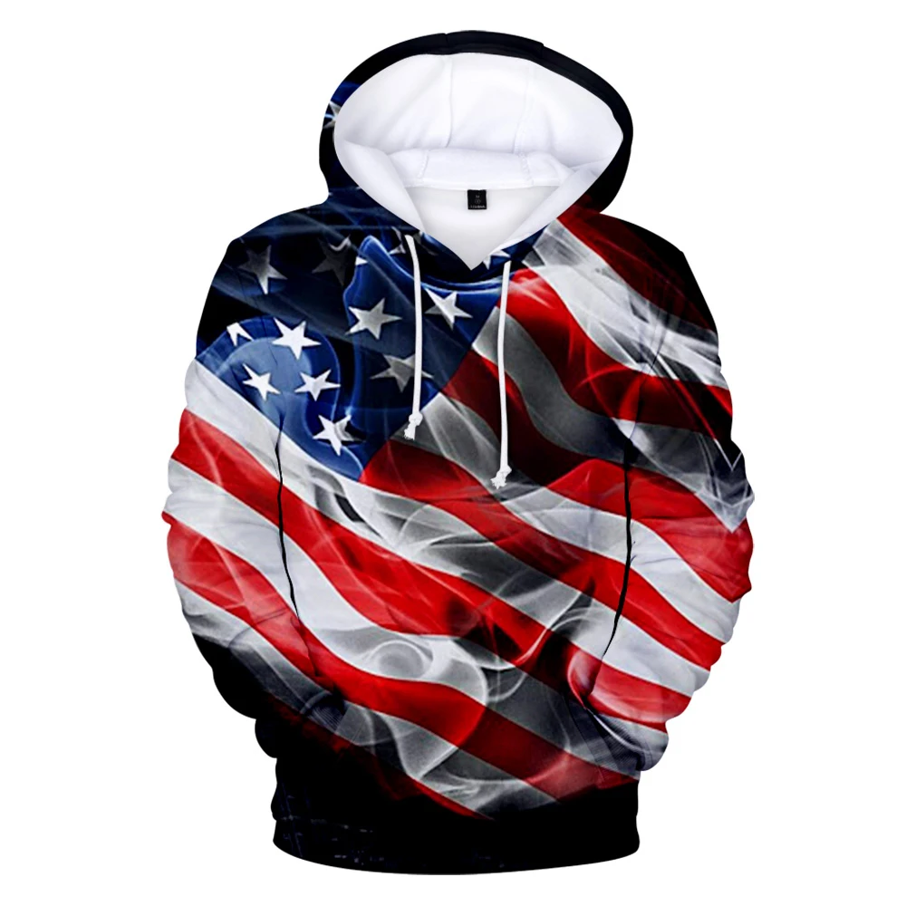 

Movie Independence Day Hoodie Men's Pullover Men's Women's Hooded American Flag Print Sweatshirt Boys/Girls Hip Hop Hoodie