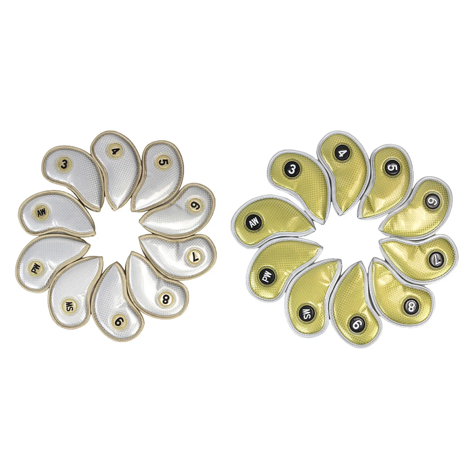 

Golf Iron Head Covers Wear-Resistant 10 Pcs 1 Set Dirt-Resistant Lightweight Wedge Sleeve Embroidery Craftsmanship
