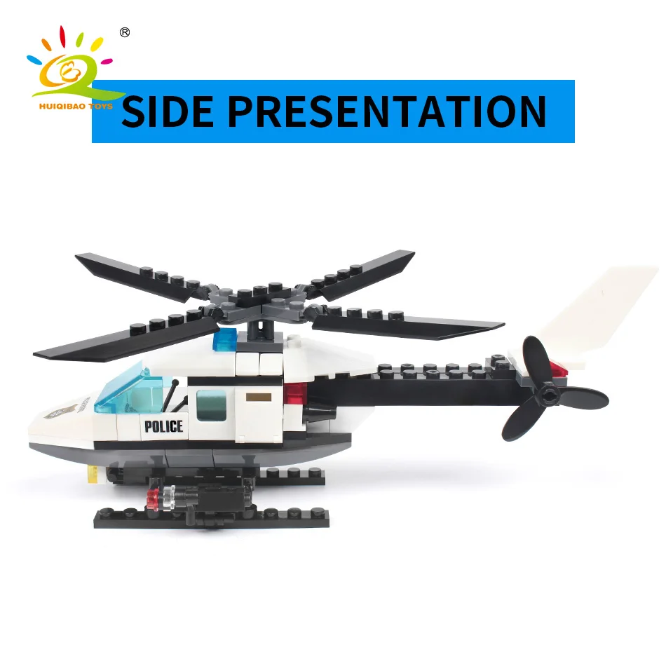 102pcs Police Helicopter Creative Building Blocks DIY Classic City Series Preschool Toys Children's Gifts | Игрушки и хобби