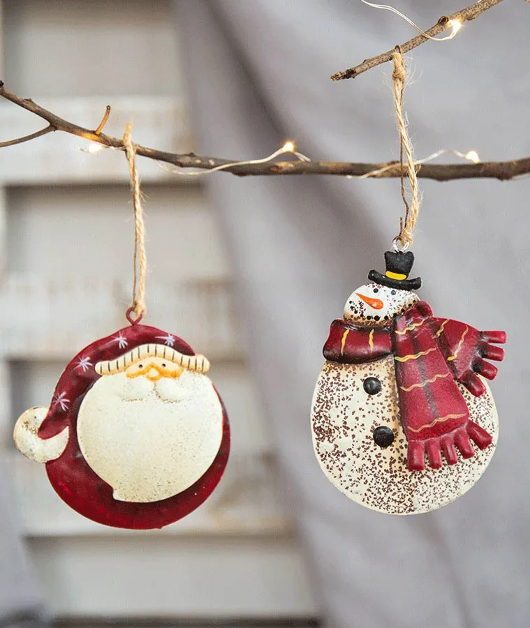 Санта-Клаус, снеговик, Ангел, Рождественская елка, украшения, подвесные Подвески, изделия из железа, новогодний, Рождественский Декор, для дома, вечерние украшения, 62599