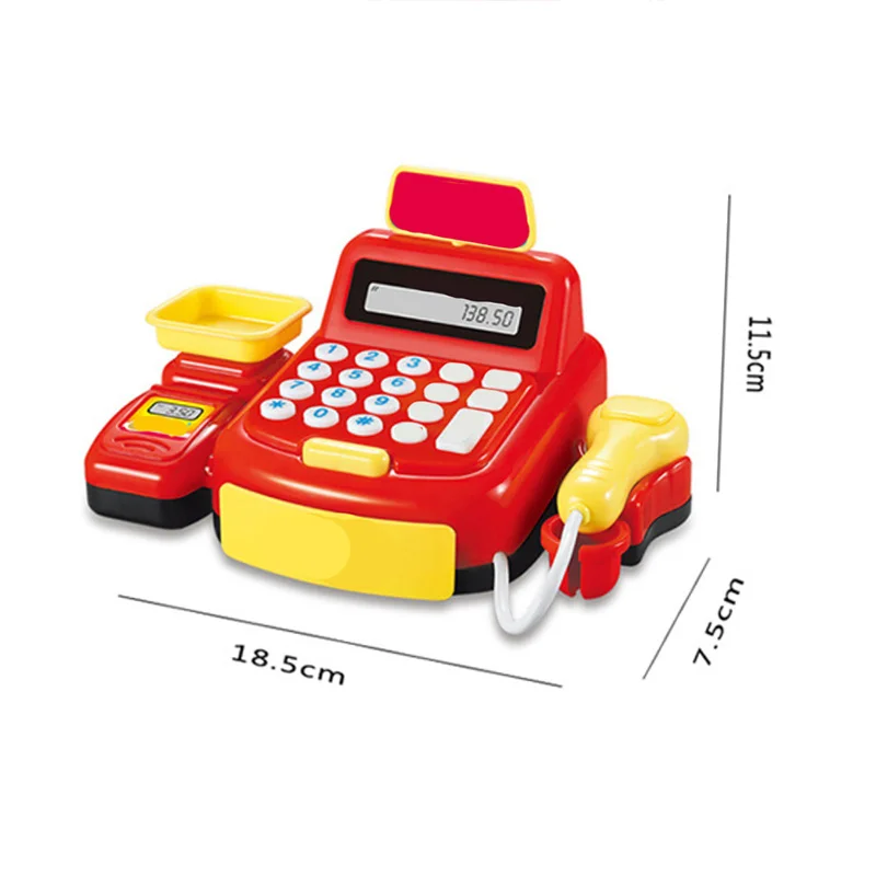 

Pretend Play House Toy Children's Simulation Supermarket Cash Register Upgraded Version With Electric Cashier Scale Kid Game Toy