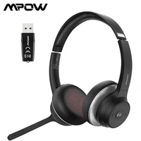 Mpow HC5 Bluetooth 5 0 Headset with USB Adapter CVC8 0 Dual Mic Noise Cancelling Headset with 22H Playtime for Office Work
