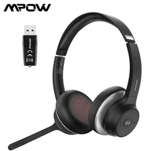 Mpow HC5 Bluetooth 5.0 Headset with USB Adapter CVC8.0 Dual Mic Noise Cancelling Headset with 22H Playtime for PC Office Work