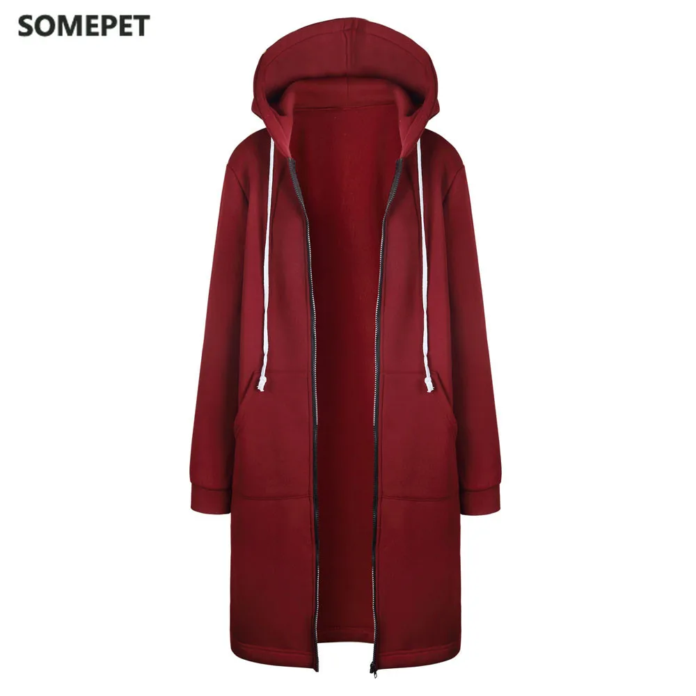 

Womens Hoodies Long Sleeve Winter Warm Windbreaker Women's Sweatshirt Zip Open Hoodies Sweatshirt Long Coat Outwear