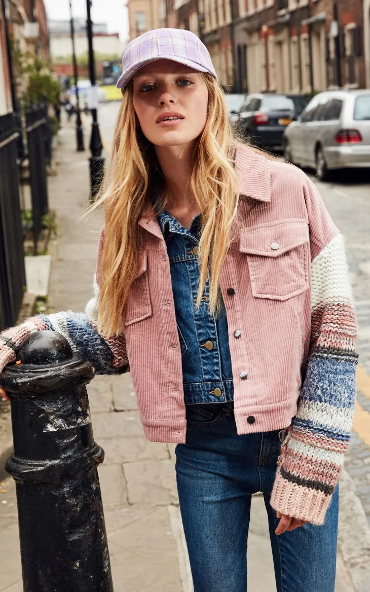 Vero Moda женский уличный стиль Вельветовая вязаная куртка с рукавами | 319117501